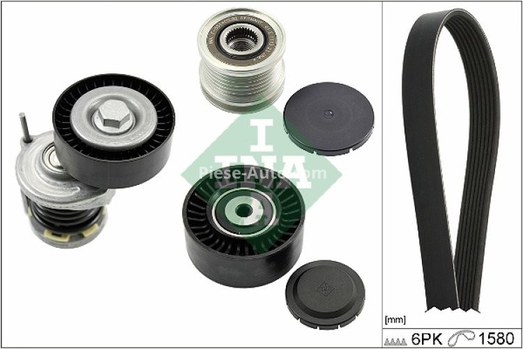 Set curea transmisie INA - cu role , întinzător -pentru: AUDI A4 ALLROAD B8, A4 B8, A5, A6 C6, Q5; SEAT EXEO, EXEO ST; SKODA SCALA 1.6D/2.0D 07.04-