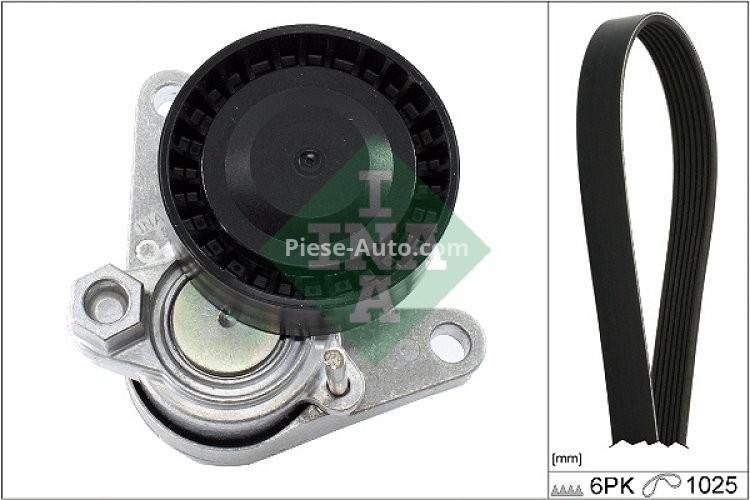 Set curea transmisie INA - cu role , întinzător - pentru: AUDI A1, A3, A4 ALLROAD B8, A4 ALLROAD B9, A4 B8, A4 B9, A5, A6 C7, A6 C8, Q2, Q3, Q5, TT; SEAT ALHAMBRA, ATECA, LEON, LEON SC, LEON SPORTSTOURER 1.4-2.0DH 11.07-