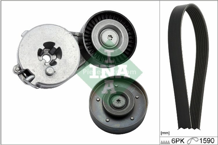 Set curea transmisie INA - cu role , întinzător - pentru: AUDI A4 ALLROAD B8, A4 B8, A5, Q5; SEAT EXEO, EXEO ST 1.8/2.0/2.0ALK 10.07-05.17