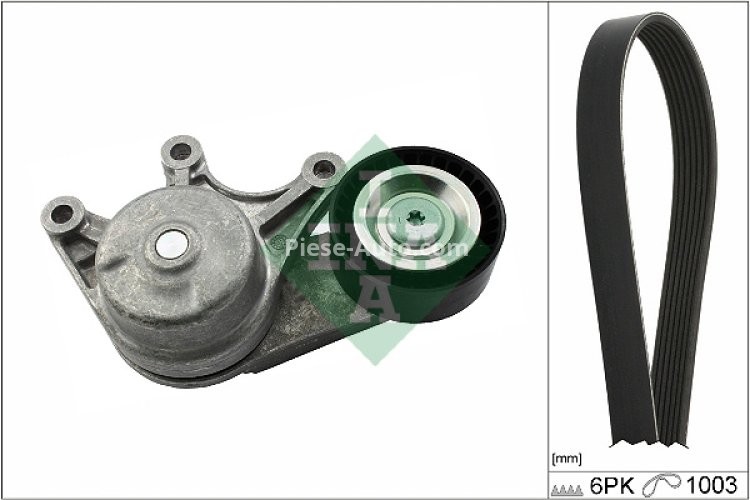 Set curea transmisie INA - cu role , întinzător - pentru: BMW 1 (F20), 1 (F21), 2 (F22, F87), 2 (F23), 3 (F30, F80), 3 (F31), 3 GRAN TURISMO (F34), 4 (F32, F82), 4 (F33, F83), 4 GRAN COUPE (F36), 5 (F10) 1.6/2.0 10.10-