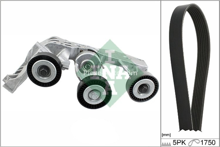 Set curea transmisie INA - cu role , întinzător - pentru: MERCEDES A (W168), VANEO (414) 1.4-2.1 07.97-07.05