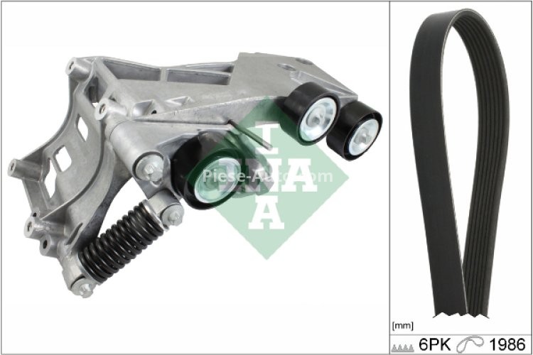 Set curea transmisie INA - cu role , întinzător - pentru: MERCEDES A (W169), B SPORTS TOURER (W245) 1.5-2.0CNG 09.04-06.12