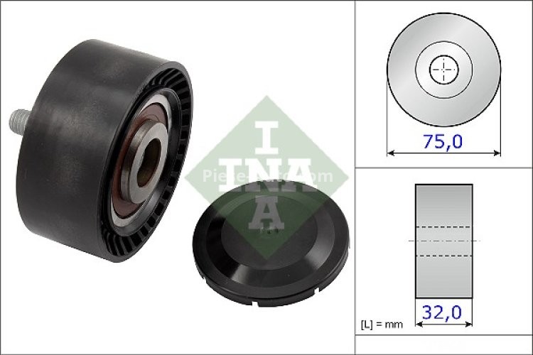 Rolă ghidare curea accesorii INA pentru : BMW 5 (F10), 5 (F11), 5 GRAN TURISMO (F07), 6 (F12), 6 (F13), 6 GRAN COUPE (F06), 7 (F01, F02, F03, F04), X4 (F26), X5 (E70), X5 (F15, F85), X6 (E71, E72) 3.0 06.07-07.19