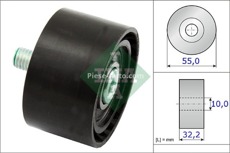 Rolă ghidare curea accesorii INA pentru : BMW 5 (F10), 5 (F11), 7 (F01, F02, F03, F04), X3 (F25) 2.5/3.0 06.09-06.15