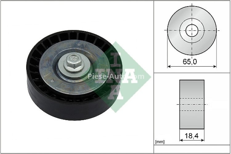 Rolă ghidare curea accesorii INA pentru : FORD FOCUS III, FOCUS IV, GALAXY III, KUGA II, MONDEO V, S-MAX; FORD USA EDGE, ESCAPE, FUSION, MUSTANG 2.0-2.5 07.12-