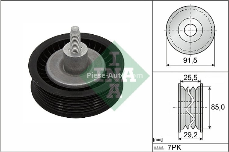Rolă ghidare curea accesorii INA pentru : FORD RANGER, TRANSIT, TRANSIT V363 2.2D/3.2D 04.11-
