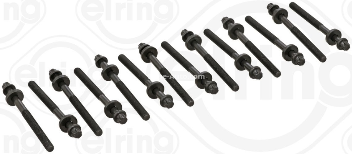 Set șuruburi / prezoane chiulasă - ELRING - pentru:  BMW 3 (E36, E46), 5 (E34, E39, E60), 7 (E38, E65, E66, E67), X3 (E83), X5 (E53); LAND ROVER RANGEO ROVER II, III; OPEL OMEGA B 2.5D/3.0D 09.91-