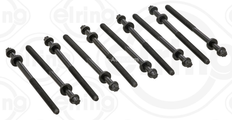 Set șuruburi / prezoane chiulasă - ELRING - pentru:  CITROEN AX, SAXO, XSARA; NISSAN MICRA II; PEUGEOT 106 I, II; ROVER 100/METRO 1.5D 06.94-