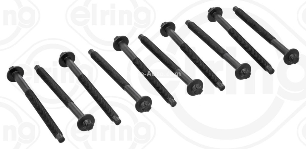 Set șuruburi / prezoane chiulasă - ELRING - pentru:  CITROEN BERLINGO, C3, C4; FORD FOCUS II, III, IV; MAZDA 3, 5; MINI (R56); PEUGEOT 206, 208; SUZUKI SX4; TOYOTA AYGO 1.4D/1.6D 09.01-
