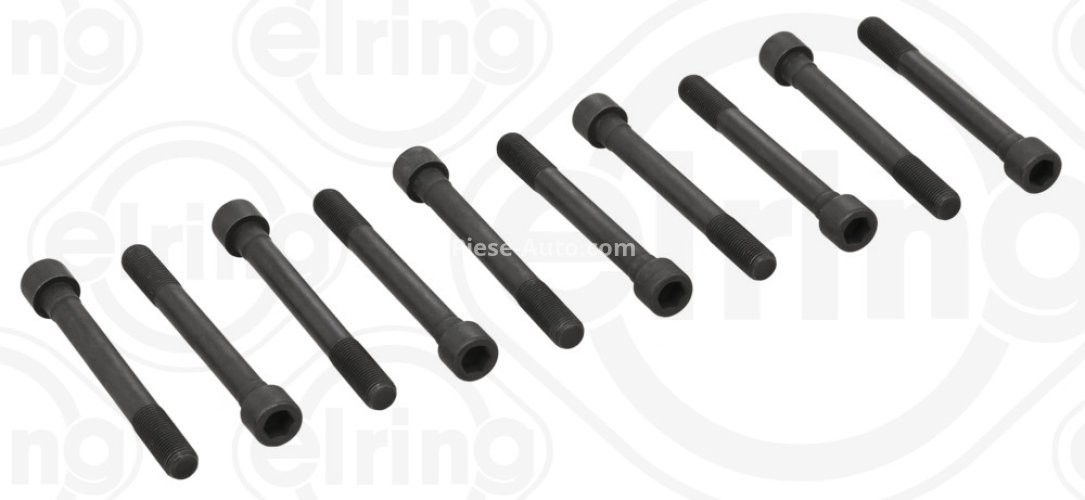 Set șuruburi / prezoane chiulasă - ELRING - pentru:  MITSUBISHI COLT II, III, GALANT III, IV, L 300, LANCER III, IV, PAJERO II, SAPPORO III, SPACE WAGON, TREDIA 1.8D/2.0/2.4 01.84-