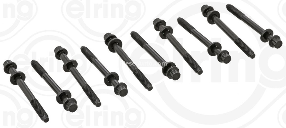 Set șuruburi / prezoane chiulasă - ELRING - pentru:  MITSUBISHI COLT V, VI, LANCER V, VI, MIRAGE, SPACE STAR; PROTON AEROBACK, JUMBUCK, PERSONA, SALOON, SATRIA, WIRA 1.3/1.5/1.6 01.91-