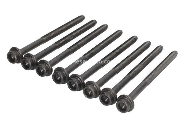 Set șuruburi / prezoane chiulasă - ELRING - pentru:  AUDI A2, A3; SEAT ALTEA, AROSA, CORDOBA, IBIZA II, III, IV, V, LEON; SKODA CITIGO, FABIA, OCTAVIA, ROOMSTER; VW CADDY III, EOS, GOLF IV, TOURAN, UP 1.0/1.4/1.6 11.95-
