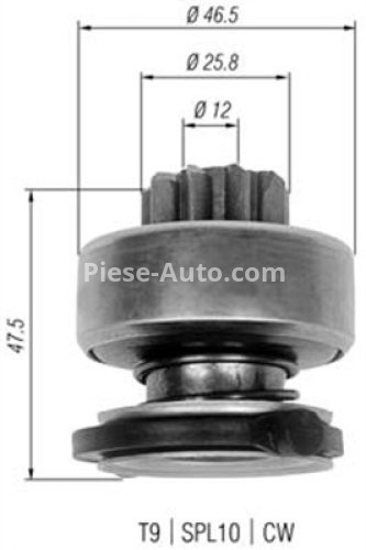 Bendix electromotor  pentru: PEUGEOT , CITROEN BERLINGO, BERLINGO/MINIVAN, BX, EVASION, JUMPER I, XANTIA, XM, XSARA, ZX; FIAT BRAVA, BRAVO I, DOBLO 1.0-2.3 01.87-