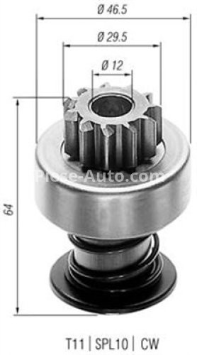 Bendix electromotor  pentru: FIAT ELBA, FIORINO, FIORINO/MINIVAN, PREMIO, REGATA, RITMO, UNO; INNOCENTI ELBA; LANCIA BETA, BETA H.P.E., BETA SPIDER, DELTA I 1.1-2.0 08.73-05.01