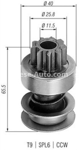 Bendix electromotor  pentru: FIAT 126 0.6/0.65/0.7 09.72-09.00