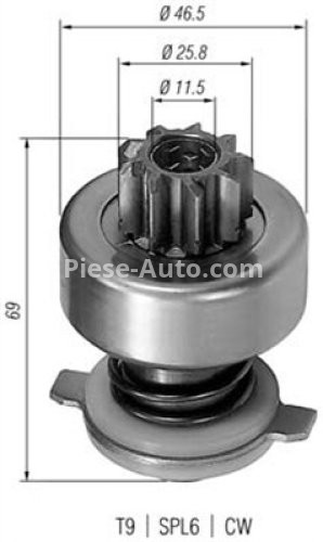 Bendix electromotor  pentru: FIAT 127, FIORINO, PANDA, PANDA/HATCHBACK, UNO; LANCIA A 112; SEAT FURA, IBIZA I, MALAGA, MARBELLA, MARBELLA/HATCHBACK, TERRA 0.8-1.5 06.71-10.98