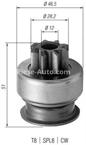 Bendix electromotor  pentru: HYUNDAI ACCENT, GALLOPER I, H-1, H-1 / STAREX, H100, LANTRA I, SONATA II, SONATA III, SONATA IV, TERRACAN; KIA SORENTO I 1.3-3.5 01.83-
