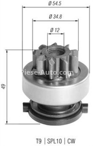 Bendix electromotor  pentru: TOYOTA COROLLA VERSO 2.0D 04.04-03.09