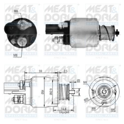 Bobină / solenoid electromotor pentru: AUDI A3, A4 B6, A6 C5, TT; SEAT ALTEA, ALTEA XL, CORDOBA, IBIZA III, IBIZA IV, IBIZA IV SC, LEON, TOLEDO III; SKODA FABIA I, FABIA II 1.4-3.6 12.99-