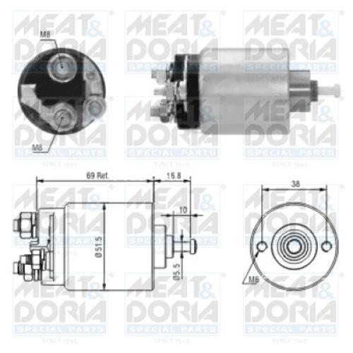 Bobină / solenoid electromotor pentru: VOLVO C30, S40 II, V50; FORD C-MAX, FIESTA IV, FIESTA V, FIESTA/MINIVAN, FOCUS C-MAX, FOCUS I, FOCUS II, FUSION, PUMA; MAZDA 2 1.2-1.6 08.95-12.12