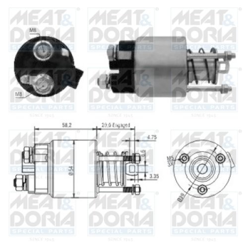 Bobină / solenoid electromotor pentru: TOYOTA AVENSIS, CARINA E VI, COROLLA, COROLLA VERSO 2.0/2.0D 03.94-03.09