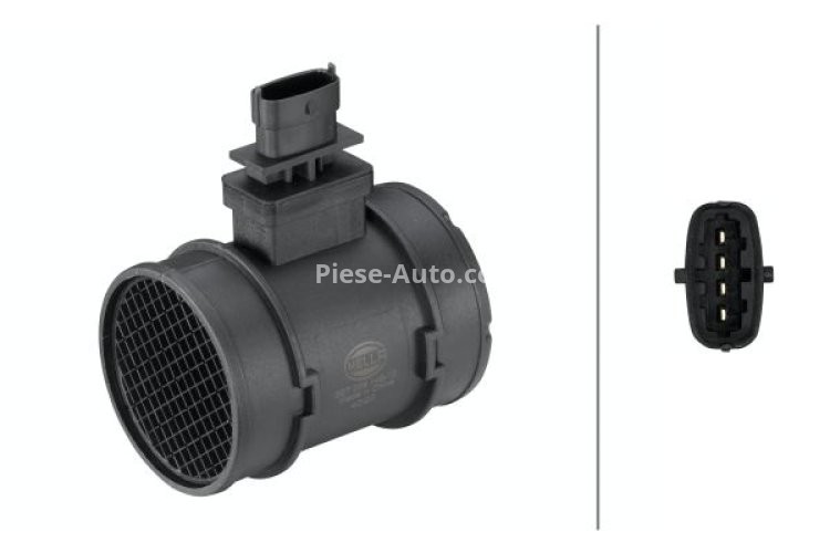Debitmetru aer HELLA (4 pini, modul) pentru: ALFA ROMEO 156, 159; CHEVROLET LACETTI, NUBIRA; FIAT CROMA, CROMA/KOMBI, DOBLO, DOBLO/MINIVAN, GRANDE PUNTO, IDEA, SEDICI; LANCIA MUSA 1.3D-2.0D 10.01-