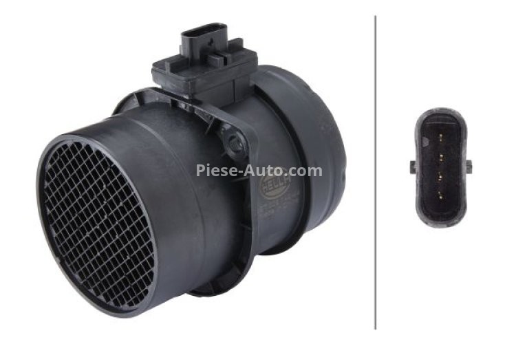 Debitmetru aer HELLA (4 pini, modul) pentru: AUDI A1, A3, A4 ALLROAD B8, A4 ALLROAD B9, A4 B8, A4 B9, A5, A6 C7, Q2, Q3, Q5, TT; SEAT ALHAMBRA, ALTEA, ALTEA XL, ATECA, EXEO, EXEO ST 2.0/2.0D/2.0DH 05.03-