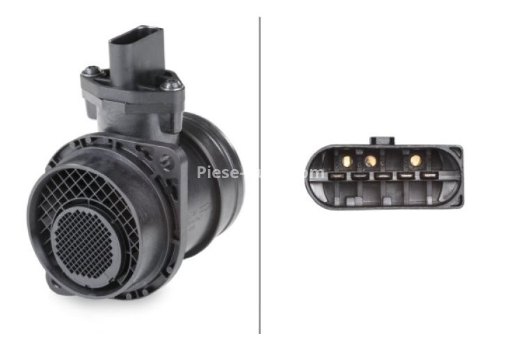 Debitmetru aer HELLA (5 pini, modul) pentru: AUDI A3, A4 B5, A4 B6, A4 B7, A6 C5, TT; SEAT ALHAMBRA, ALTEA, ALTEA XL, CORDOBA, IBIZA III, IBIZA IV, IBIZA IV SC, LEON, TOLEDO II, TOLEDO III 1.4D-2.5D 11.94-