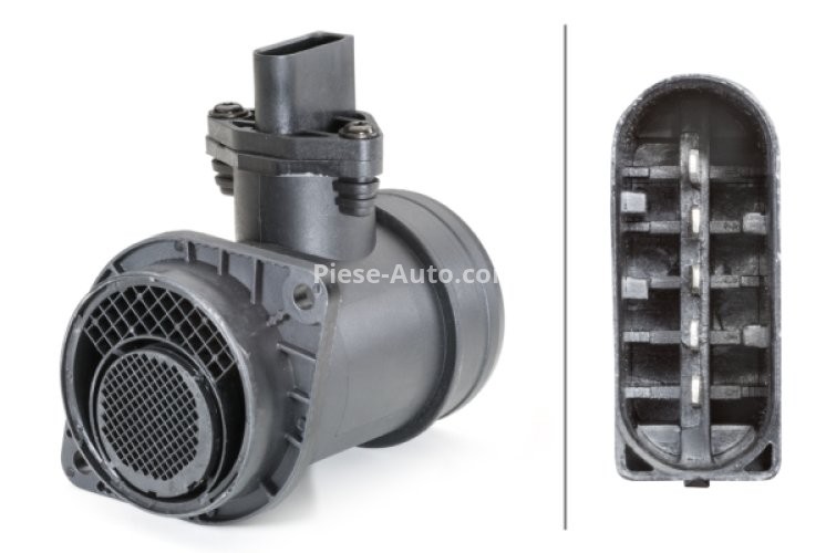 Debitmetru aer HELLA (5 pini, modul) pentru: AUDI A4 B5, A4 B6; SKODA OCTAVIA I, OCTAVIA II, SUPERB I; VW GOLF V, LT 28-35 II, LT 28-46 II, PASSAT B5, PASSAT B5.5, TOURAN 1.8/1.9D/2.5D 11.94-12.10