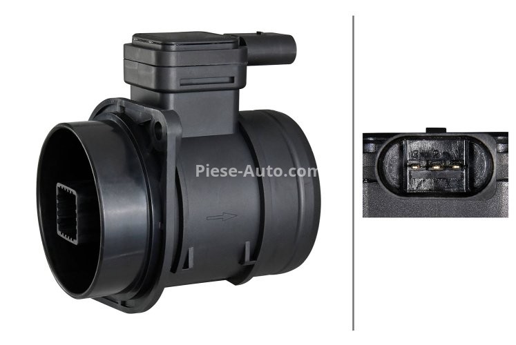 Debitmetru aer HELLA (3 pini, modul) pentru: AUDI A1, A3; SEAT ALTEA, ALTEA XL, IBIZA IV, IBIZA IV SC, IBIZA IV ST, IBIZA IV/HATCHBACK, LEON, TOLEDO IV; SKODA FABIA II, OCTAVIA II, RAPID 1.4-2.0D 05.03-