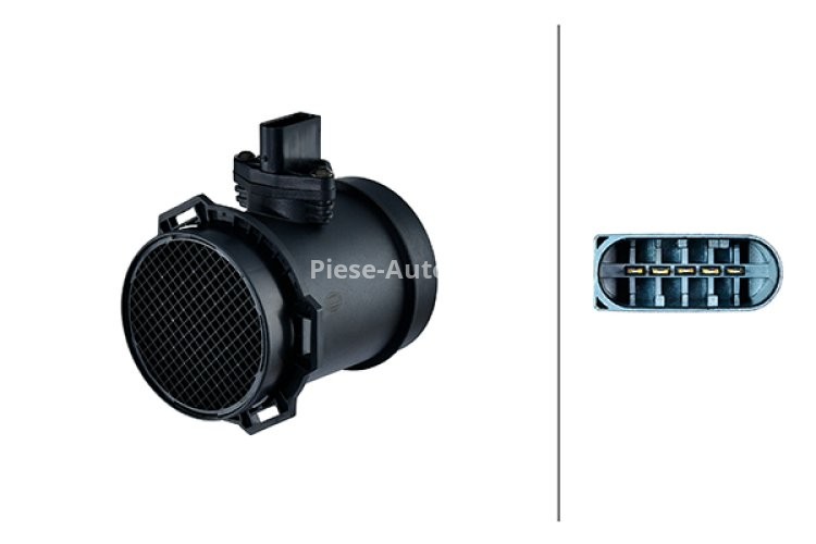 Debitmetru aer HELLA (5 pini, modul) pentru: BMW 5 (E39), 7 (E38), X5 (E53); LAND ROVER RANGE ROVER III 4.4/4.6 02.96-08.12