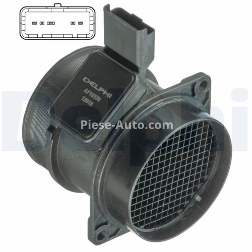 Debitmetru aer DELPHI (5 pini, modul) pentru: CITROEN C5 I, C5 II, C5/KOMBI, C8; FIAT ULYSSE; LANCIA PHEDRA; PEUGEOT 406, 607, 807 2.0/2.0D/2.2D 02.00-