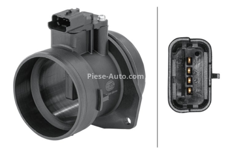 Debitmetru aer HELLA (4 pini, modul) pentru: DS DS 4, DS 5; CITROEN C4 GRAND PICASSO II, C4 II, C4 PICASSO II, C4 SPACETOURER, C5 III, C8, DS4, DS5, GRAND C4 SPACETOURER, JUMPY II 2.0D/2.0DH/2.2D 03.06-