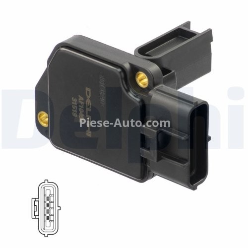 Debitmetru aer DELPHI (4 pini, cartus) pentru: FORD MONDEO III 2.2D 09.04-03.07