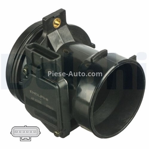 Debitmetru aer DELPHI (6 pini, modul) pentru: FORD COUGAR, FOCUS I, FOCUS I/KOMBI, MONDEO II, MONDEO III, TOURNEO CONNECT, TRANSIT CONNECT 1.6-2.0 08.96-12.13