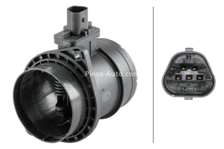 Debitmetru aer HELLA (5 pini, modul) pentru: JAGUAR F-PACE, F-TYPE, XE, XF I, XF II, XF SPORTBRAKE, XJ; LAND ROVER DISCOVERY IV, DISCOVERY V, RANGE ROVER IV, RANGE ROVER SPORT II 3.0-5.0 10.09-