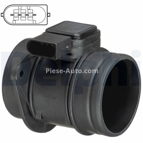 Debitmetru aer DELPHI (4 pini, modul) pentru: MERCEDES A (W169), B SPORTS TOURER (W245); SMART FORFOUR 1.5D/2.0D 09.04-06.12