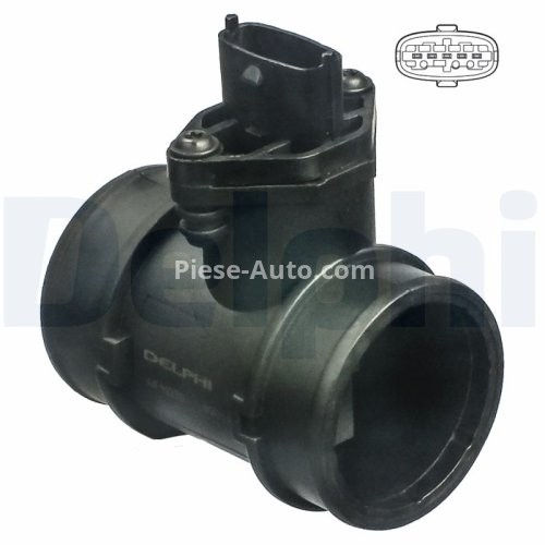 Debitmetru aer DELPHI (5 pini, modul) pentru: OPEL AGILA, ASTRA G, CORSA B, CORSA C, CORSA C/HATCHBACK 1.0/1.2 11.96-12.09