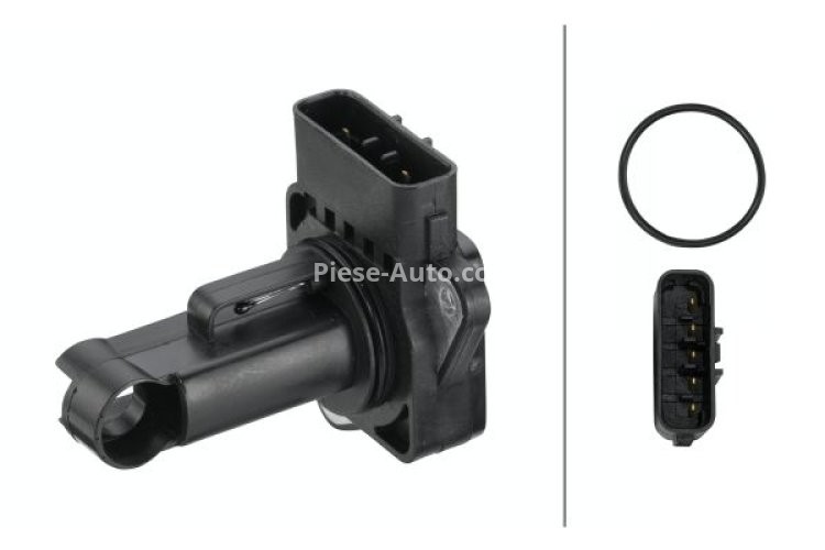 Debitmetru aer HELLA (5 pini, cartuș) pentru: TOYOTA AURIS, AVENSIS, AVENSIS VERSO, CAMRY, CELICA, COROLLA, COROLLA VERSO, FJ CRUISER 1.0-4.3 09.98-