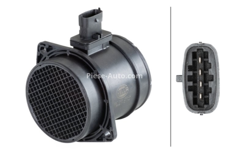 Debitmetru aer HELLA (4 pini, modul) pentru: VOLVO C30, C70 II, S40 II, S60 II, S80 II, V40, V50, V60 I, V70 III, V70 III/KOMBI, XC60 I, XC70 II 2.0D/2.4D/2.4DH 03.06-07.18