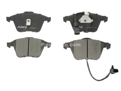 Set plăcuțe frână ABE, față (cu lacat), se potrivește: AUDI A4 B5, A4 B6, A6 C5, A6 C6, ALLROAD C5; SKODA FABIA I 1.4-4.2 01.97-05.06