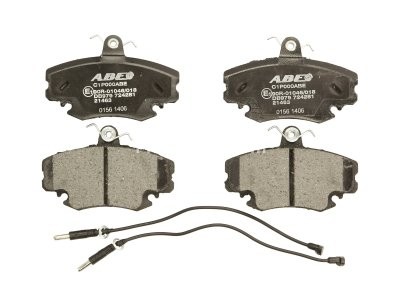 Set plăcuțe frână ABE, față ,pentru: DACIA LOGAN, LOGAN EXPRESS, LOGAN MCV, SANDERO, SANDERO II, SOLENZA, SUPERNOVA; PEUGEOT 205 I, 205 II, 309 I, 309 II; RENAULT 11, 18 1.0-Electric 05.77- 3