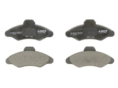 Set plăcuțe frână ABE, față ,pentru: FORD ESCORT CLASSIC, ESCORT III, ESCORT V, ESCORT V EXPRESS, ESCORT VI, ESCORT VI/KOMBI, KA, ORION III 1.3-2.0 01.84-03.04