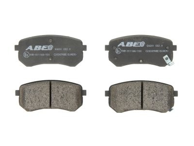 Set plăcuțe frână ABE, spate ,pentru: HYUNDAI I10 I, I10 II; KIA CEE'D, CERATO II, CERATO KOUP III, PICANTO I, PICANTO II, SPORTAGE III, SPORTAGE IV 1.0-2.0D 04.04-