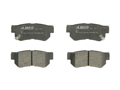 Set plăcuțe frână ABE, spate ,pentru: HYUNDAI ELANTRA III, ELANTRA IV, ELANTRA V, GETZ, GRANDEUR, HIGHWAY, I30, IX35, MATRIX, S, SANTA FÉ I, SANTA FÉ II, SONATA III, SONATA IV 1.1-3.8 03.90-