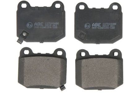 Set plăcuțe frână ABE, spate ,pentru: MITSUBISHI LANCER VII; NISSAN 350Z, SKYLINE; SUBARU FORESTER, IMPREZA, LEGACY III, LEGACY V, TRIBECA, XV 1.6-3.6 03.89-