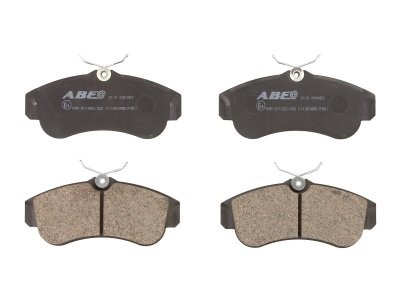 Set plăcuțe frână ABE, față ,pentru: NISSAN ALMERA I, ALMERA II, PRIMERA, PULSAR, SUNNY III, TEANA III 1.5-3.5 06.90-