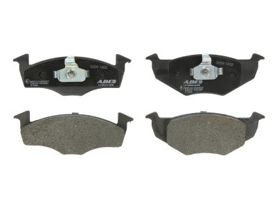 Set plăcuțe frână ABE, față (cu lacat), se potrivește: SEAT AROSA; SKODA FABIA I, FABIA I PRAKTIK, FABIA II, ROOMSTER PRAKTIK; VW FOX, LUPO I, POLO, POLO III, POLO III CLASSIC, POLO IV 1.0-1.9D 08.92-