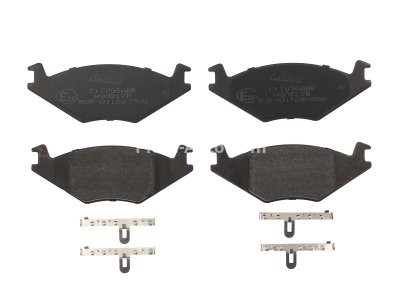 Set plăcuțe frână ABE, față (cu suplimente), se potrivește: SEAT CORDOBA, CORDOBA VARIO, IBIZA II; VW DERBY, GOLF II, JETTA II, PASSAT B1, PASSAT B2, POLO, POLO CLASSIC, POLO II 1.0-2.1 05.73-12.02