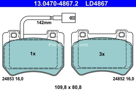 Set plăcuțe frână ATE din ceramică, față , pentru: ALFA ROMEO 159, BRERA, SPIDER 1.8-2.2 09.05-12.12